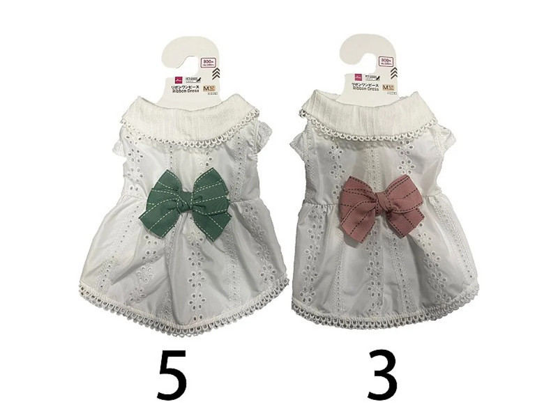 ペット服（リボンワンピース、Ｍ）