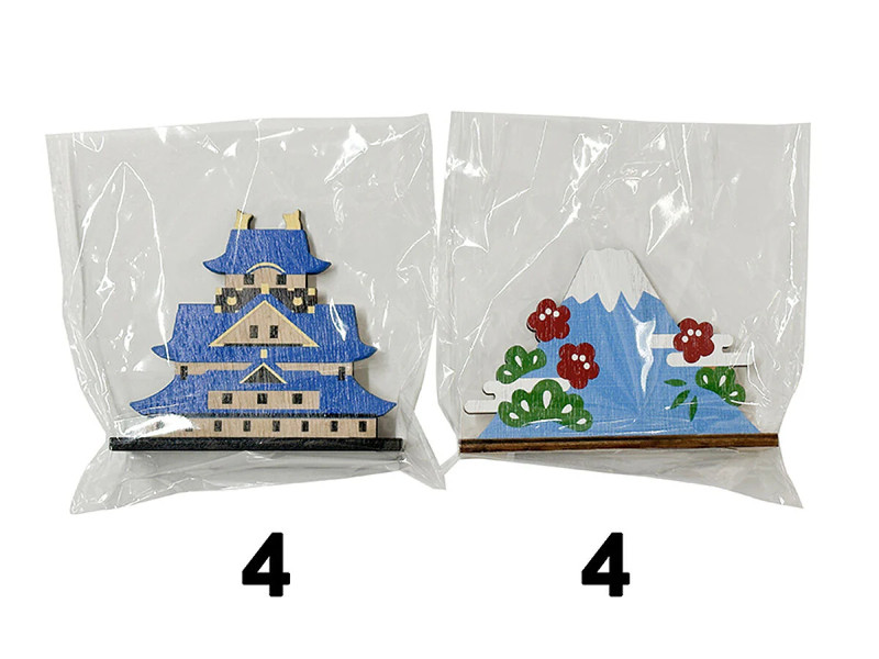 木製オーナメント（山、お城）