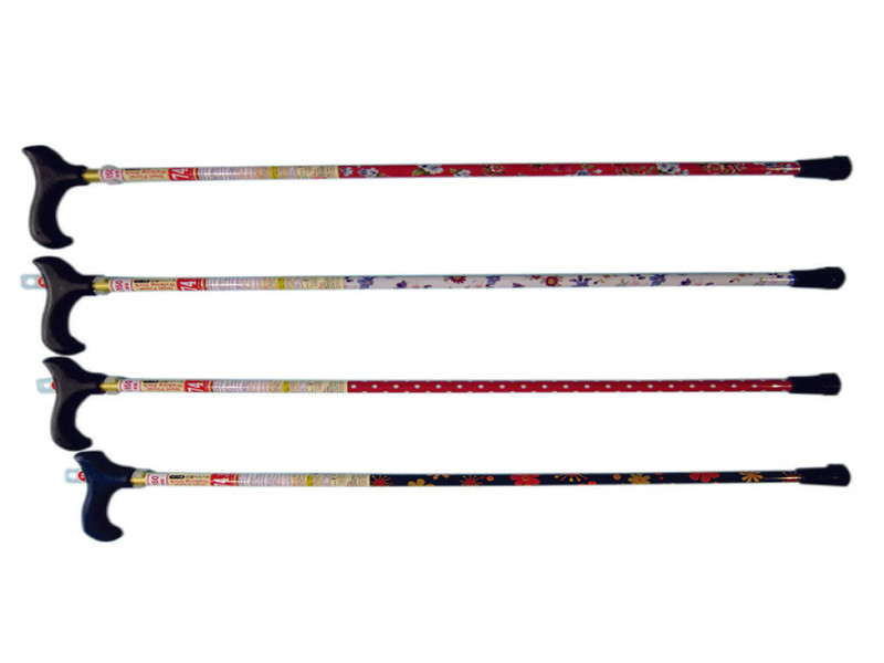スチール製ステッキ花柄７４ｃｍ、７６ｃｍ、８０ｃｍ、８２ｃｍ、８４ｃｍ