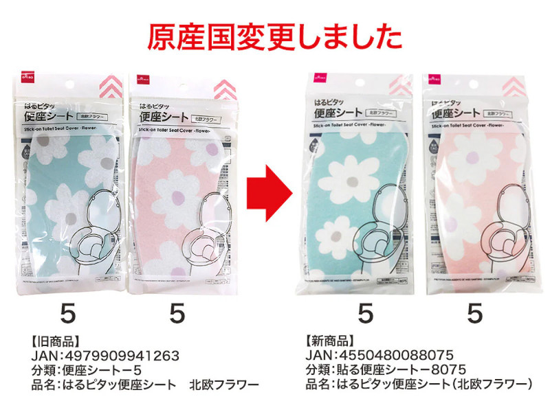 はるピタッ便座シート（北欧フラワー）
