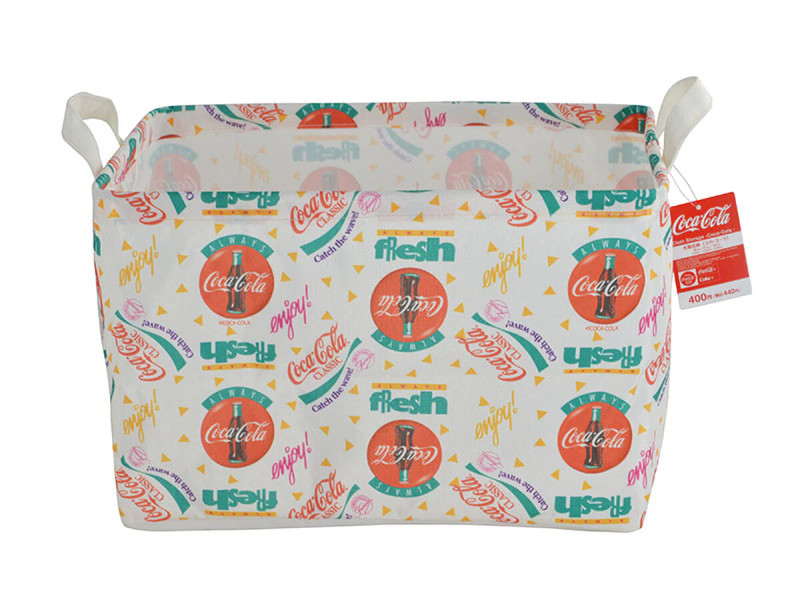 布製収納（コカ・コーラ、ＡＳＣＥ、コーティング加工、３８ｃｍ×２７ｃｍ×２５ｃｍ）