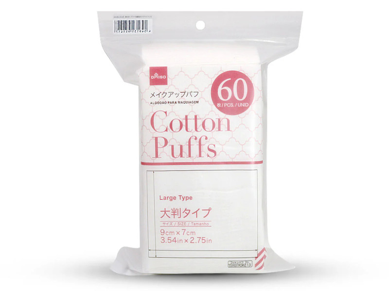 コットンパフ（大判タイプ、６０枚、９ｃｍｘ７ｃｍ）