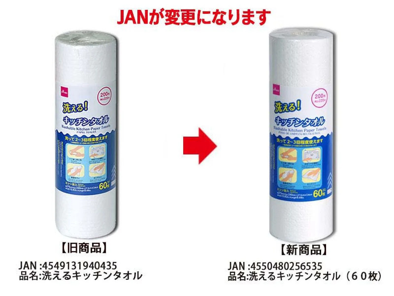 洗えるキッチンタオル（６０枚）