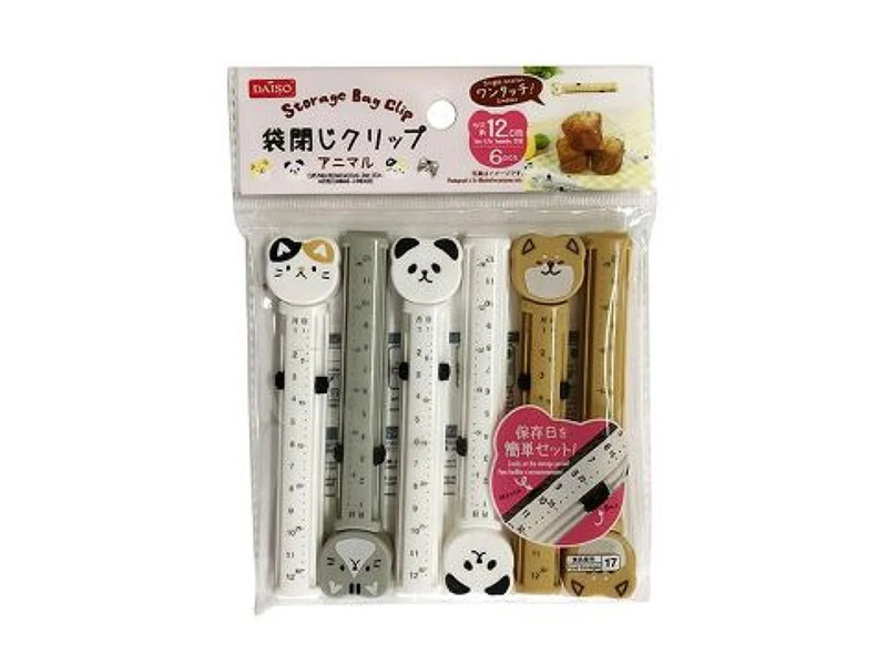 袋閉じクリップ（アニマル、12cm、6個）