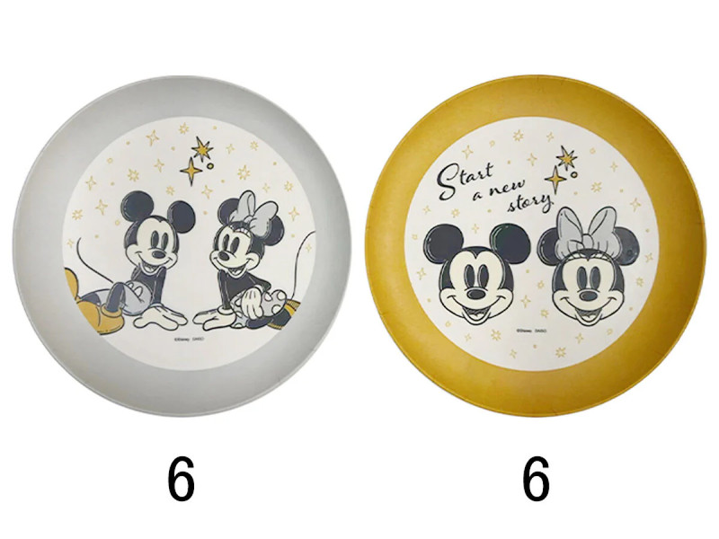 バンブーファイバープレート、１８ｃｍ（ミッキー＆ミニー）ＤＣ６