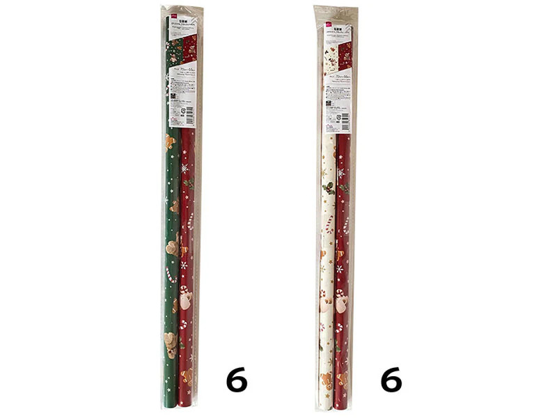 包装紙（クリスマス、フラッフィーベア、７０ｃｍ×５５ｃｍ、２本）