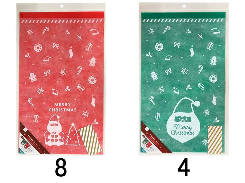 底マチ不織布ギフトバッグ（クリスマス、５０ｃｍ×３０ｃｍ×１０ｃｍ）