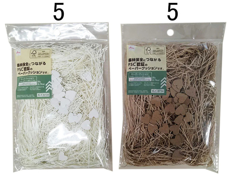 ペーパークッション（アイボリー、ブラウン、ハート型チップ、２０ｇ）