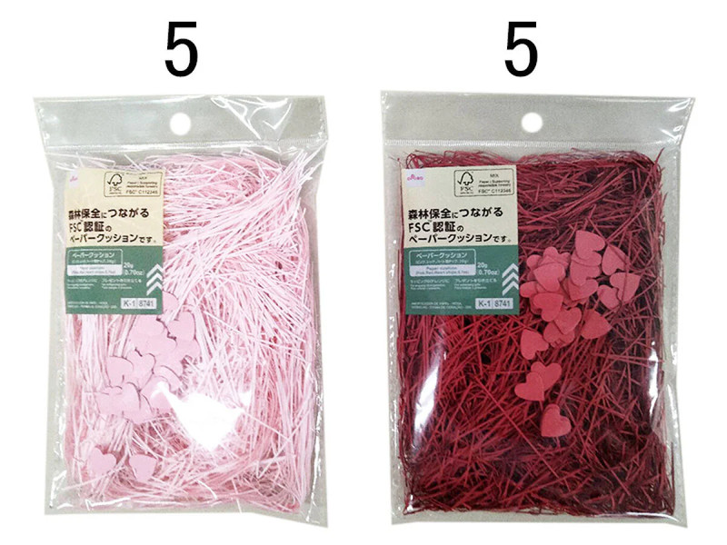 ペーパークッション（ピンク、レッド、ハート型チップ、２０ｇ）