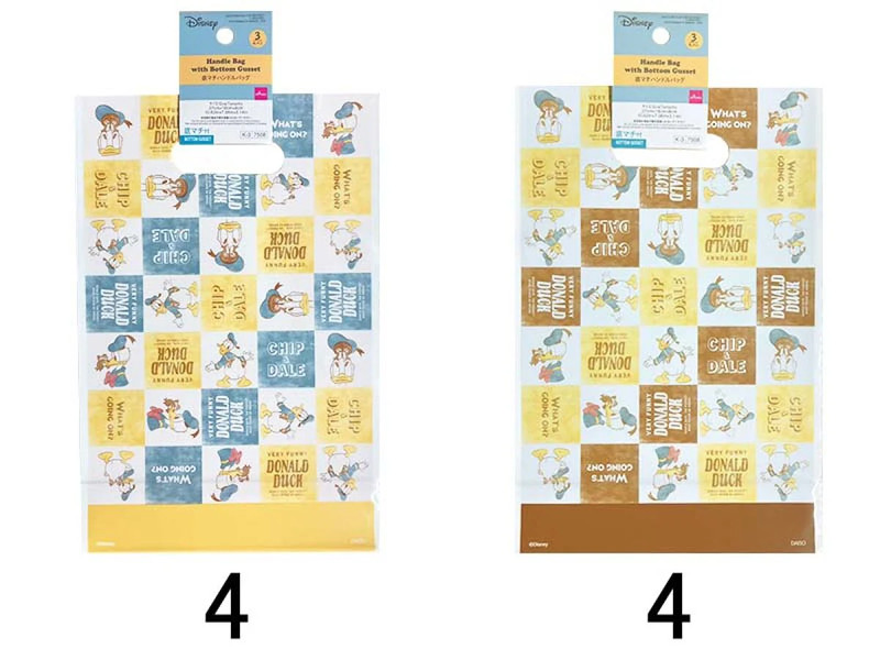 底マチハンドルバッグ、３枚（ドナルド＆フレンズ）ＤＣ８