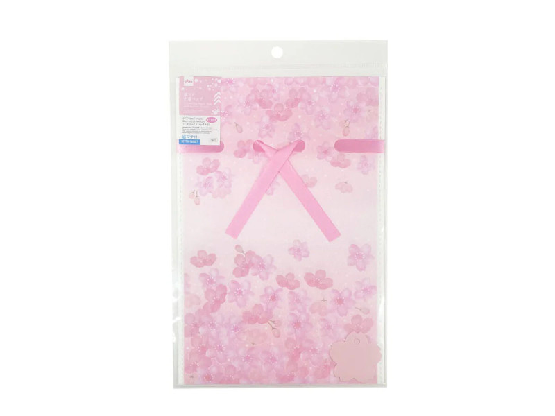 底マチ巾着バッグ（和桜、３０ｃｍ×２０ｃｍ×８ｃｍ）