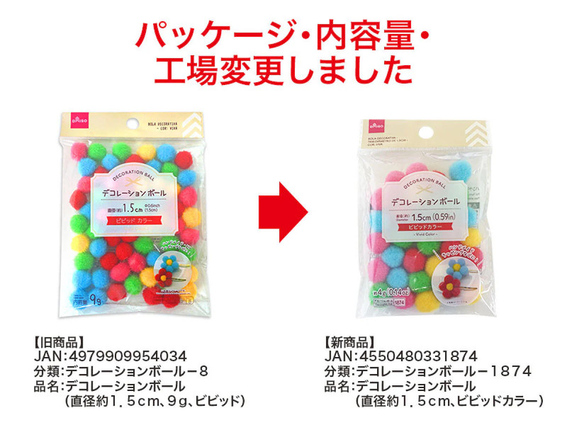 デコレーションボール（直径約１．５ｃｍ、ビビッドカラー）