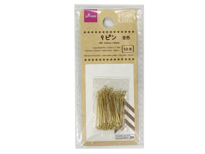 ９ピン（（約）０．６ｍｍ×３０ｍｍ、金色、５８本）