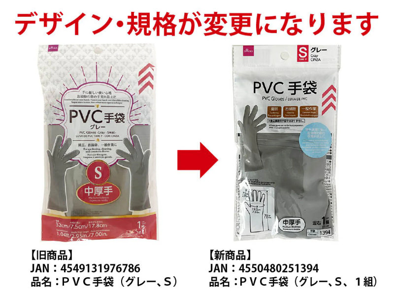 ＰＶＣ手袋（グレー、Ｓ、１組）