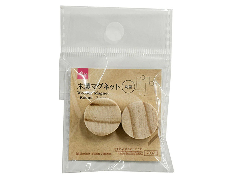 木製マグネット（丸型、２個）