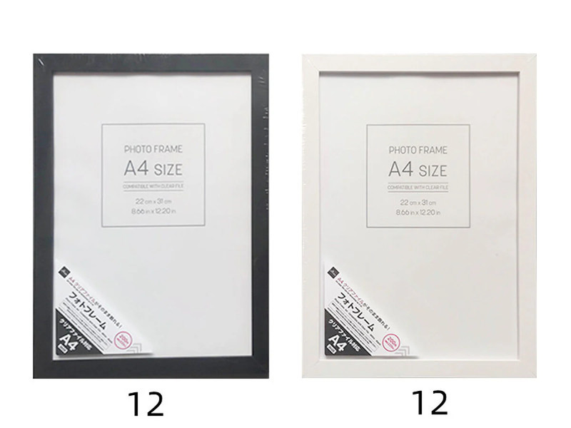 フォトフレーム（Ａ４、クリアファイル対応、白・黒）