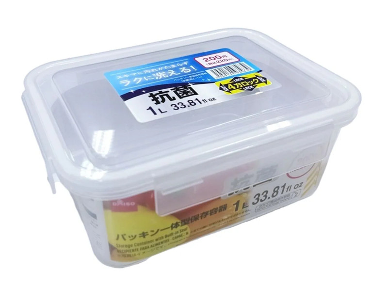パッキン一体型保存容器（抗菌加工、１Ｌ）