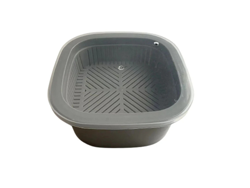 電子レンジ蒸し器、３点セット（スクエア型）１３ｃｍ×１３ｃｍ×５．５ｃｍ