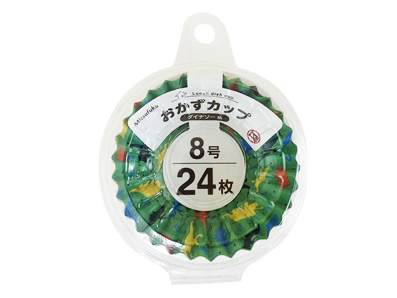 おかずカップ（ダイナソー柄、８号、２４枚）