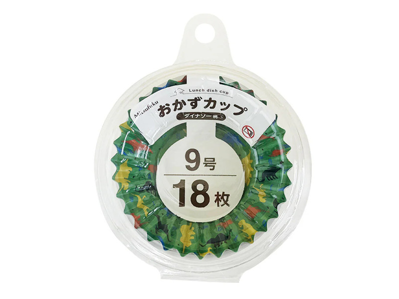 おかずカップ（ダイナソー柄、９号、１８枚）