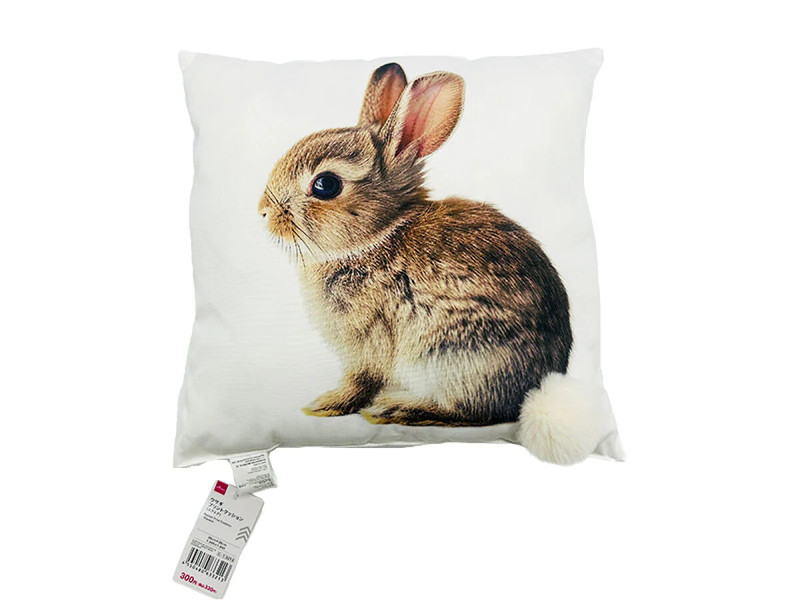 ウサギプリントクッション（スクエア）３８ｃｍ×３８ｃｍ