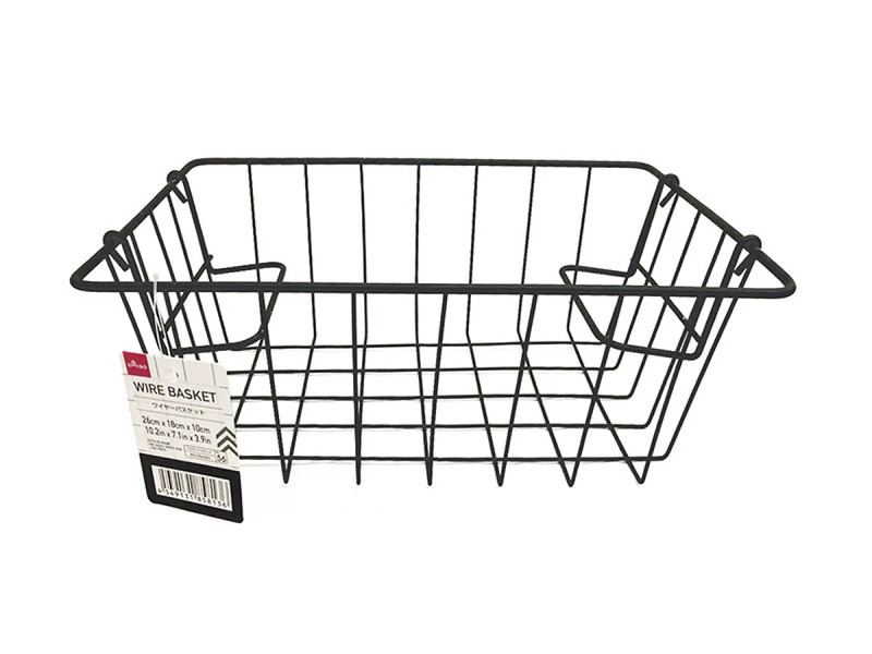 ワイヤーバスケット（ブラック、２６ｃｍｘ１８ｃｍｘ１０ｃｍ）