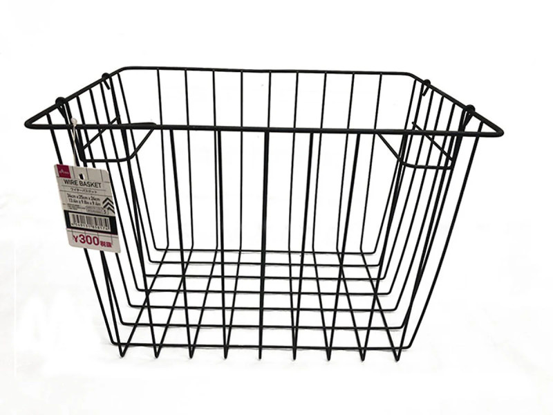 ワイヤーバスケット（ブラック、３４ｃｍｘ２５ｃｍｘ２４ｃｍ）