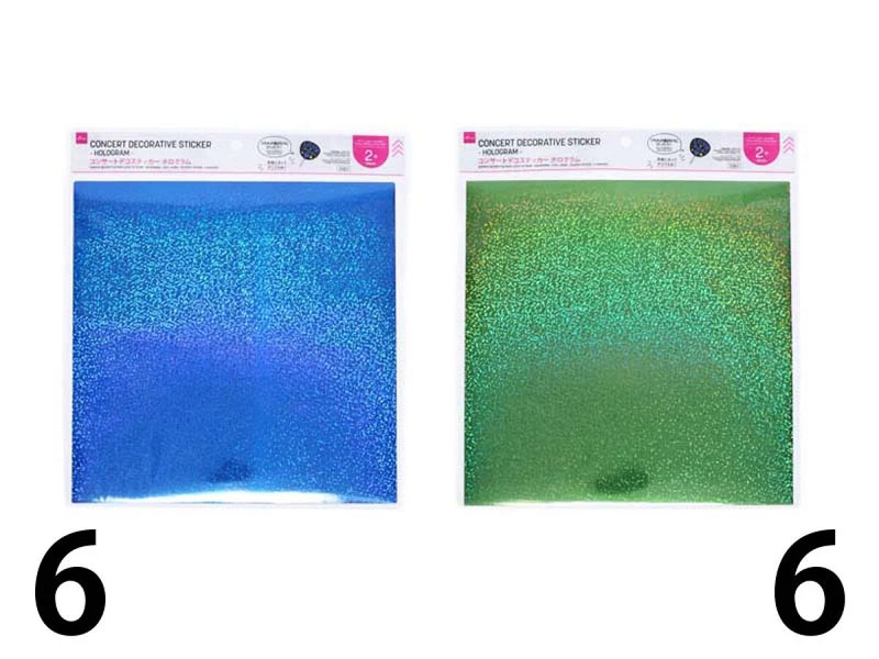 コンサートデコステッカー（ホログラム、ブルー・グリーン、２枚）２９．５ｃｍ×２９．５ｃｍ