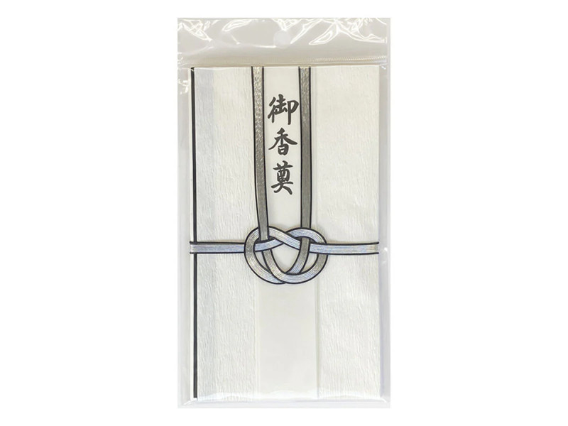 かぶせ金封（黒銀色７本、仏）