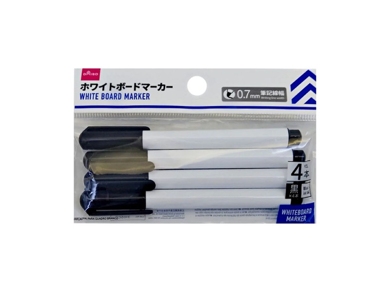 ホワイトボードマーカー４本（黒）０．７ｍｍ