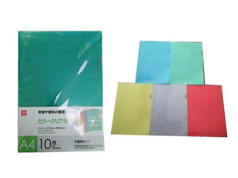 A4カラークリアホルダー10枚入色アソート