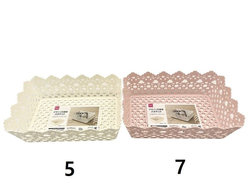 デザイン花模様バスケット（２９．５×９．５×１９．５ｃｍ）