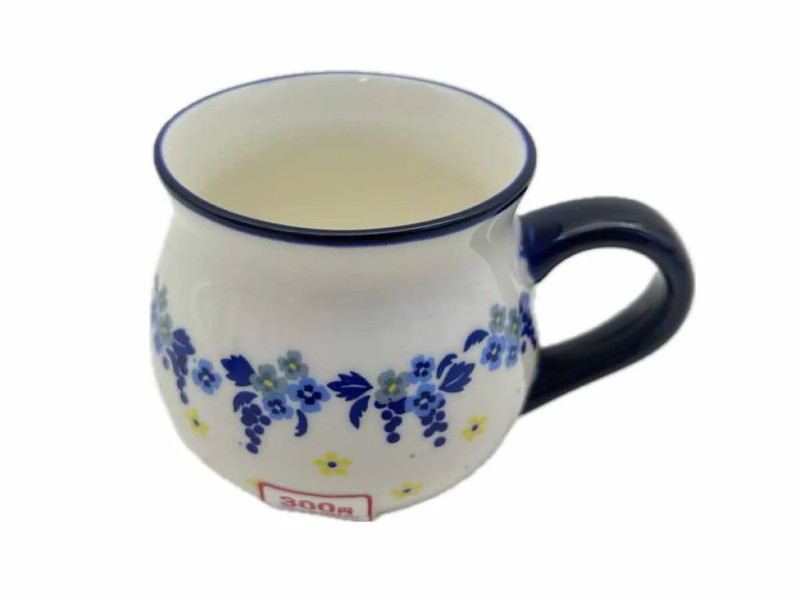 マグカップ（ブルーライン、フラワー、約４１０ｍＬ）