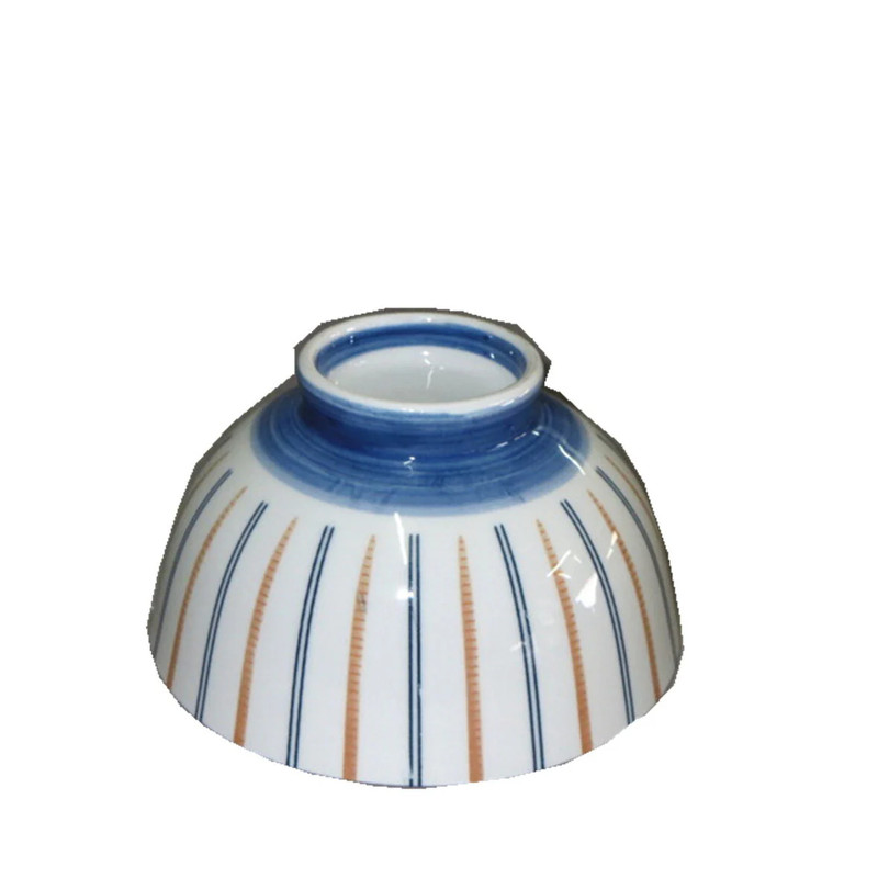 茶碗（ツインストライプ、青、約Φ１１．５×Ｈ６．４ｃｍ）