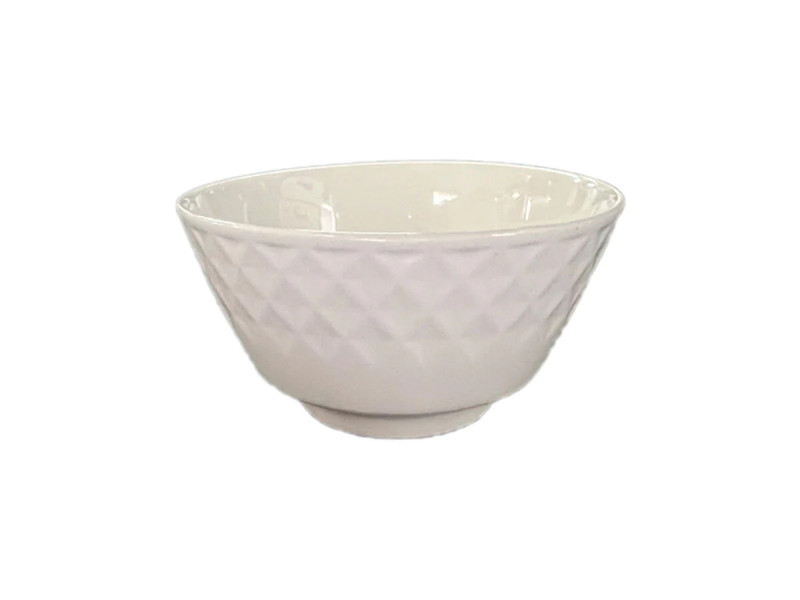 茶碗（菱彫、ホワイト）