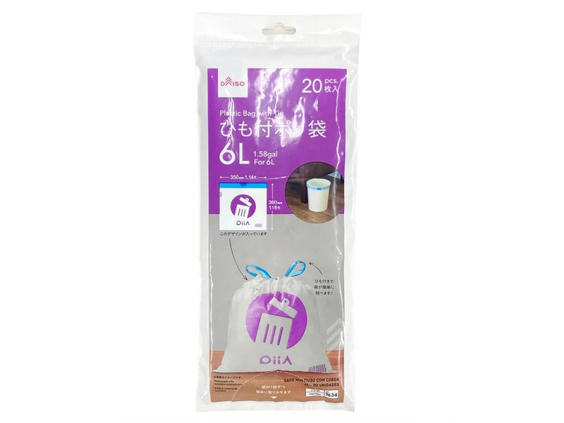 ひも付きポリ袋（６Ｌ用、２０枚）