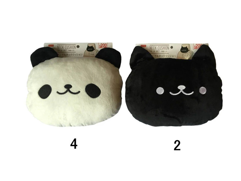 アニマルネッククッション（車内用、パンダ、ねこ）