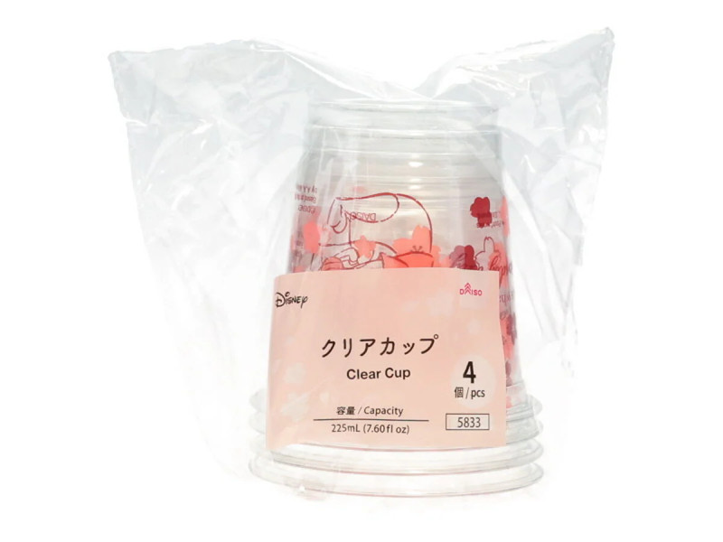 クリアカップ、２２５ｍＬ、４個、さくらＣＦ（くまのプーさん）